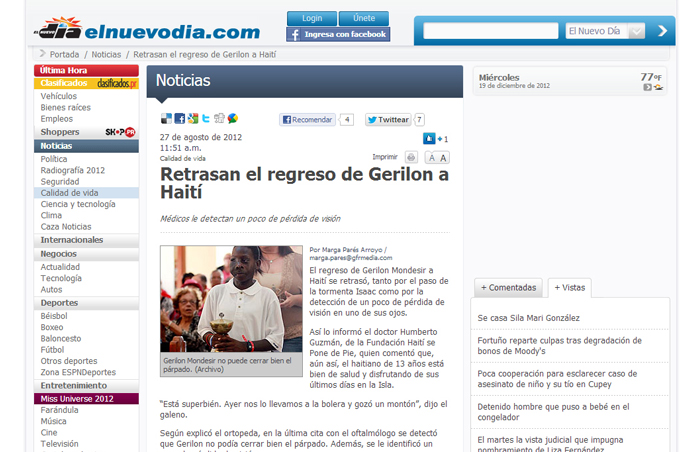 Retrasan el regreso de Gerilon a Haití